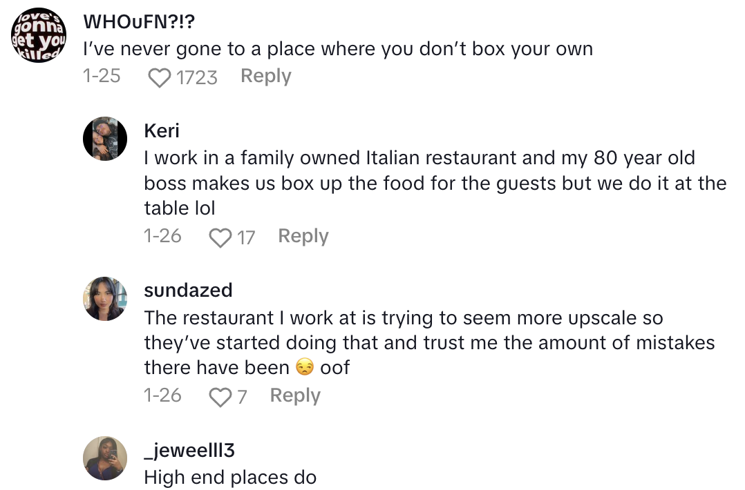 Screenshot 2025 03 13 at 6.48.30 PM Cheesecake Factory Customer Got Someone Elses Leftovers After She Ate There.   Somebody’s going to be sad tonight.